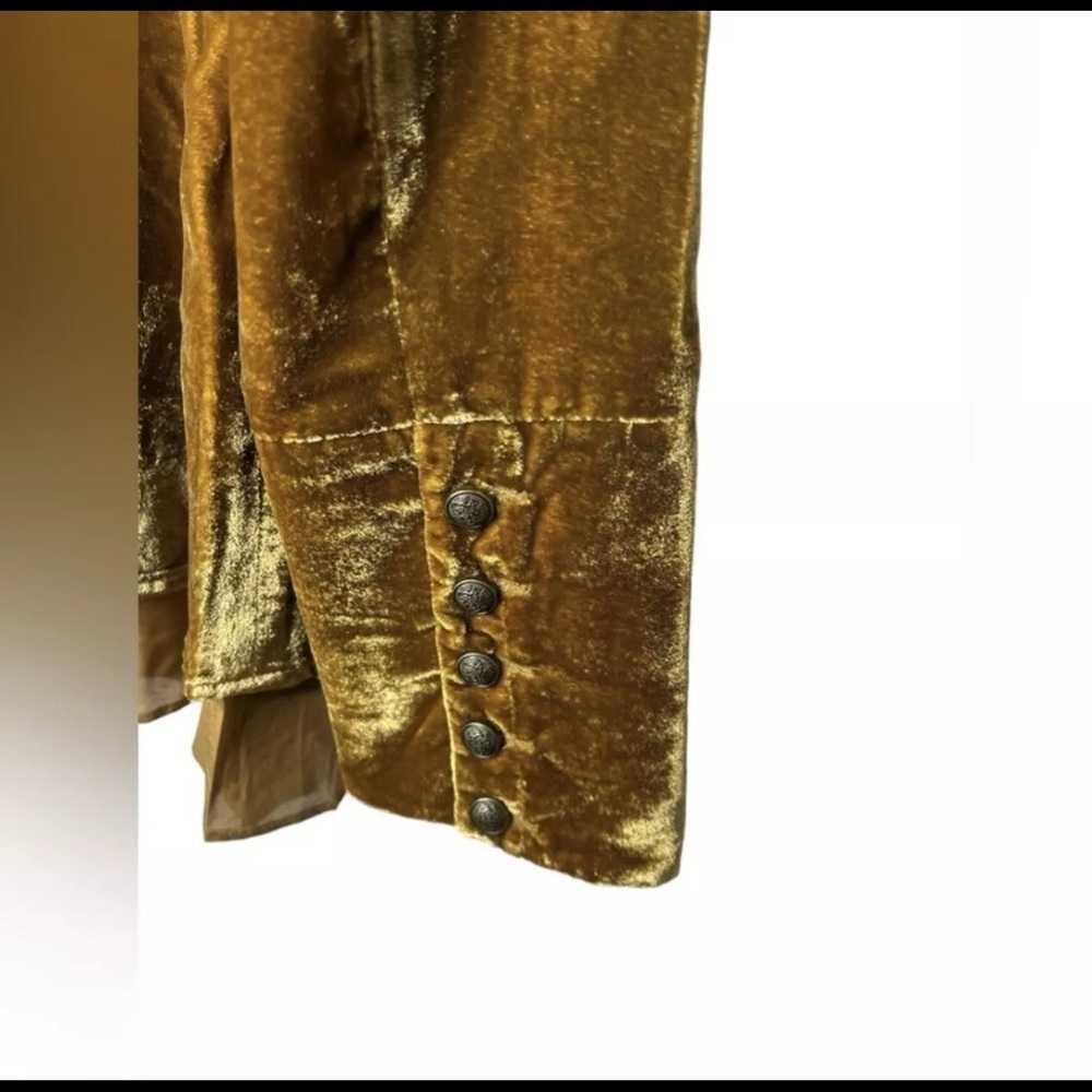 Free People Faye Stunning Metallic Gold Military Jacket - Picture 10 of 14